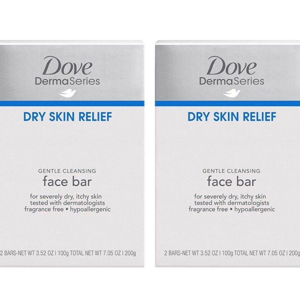 Dove Dry Skin Gentle Cleansing Face Bar Soap 4 Bar